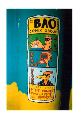 Cartouche de marquage Philippe Pitet (Kinou) avec la BAO Comix Group - Bad Painting urbain - 1988