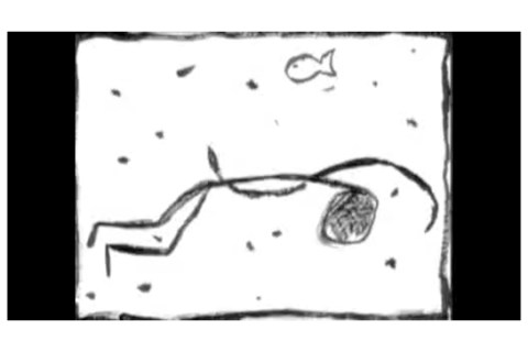 Capture d'écran de la vidéo de Philippe Pitet "Gegen den Strom" - 1999