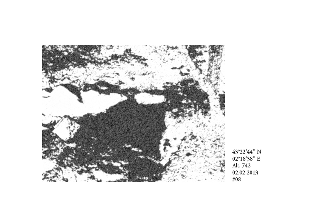 Dessin "Aiga - Variation 43°22'44N - 2°18'38E - Alt. 742m" de Philippe Pitet - Série Aiga 2013