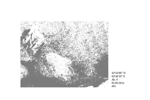 Dessin "Aiga - Variation 43°24'00N - 3°40'59E - Alt. 0m" de Philippe Pitet - Série Aiga 2014