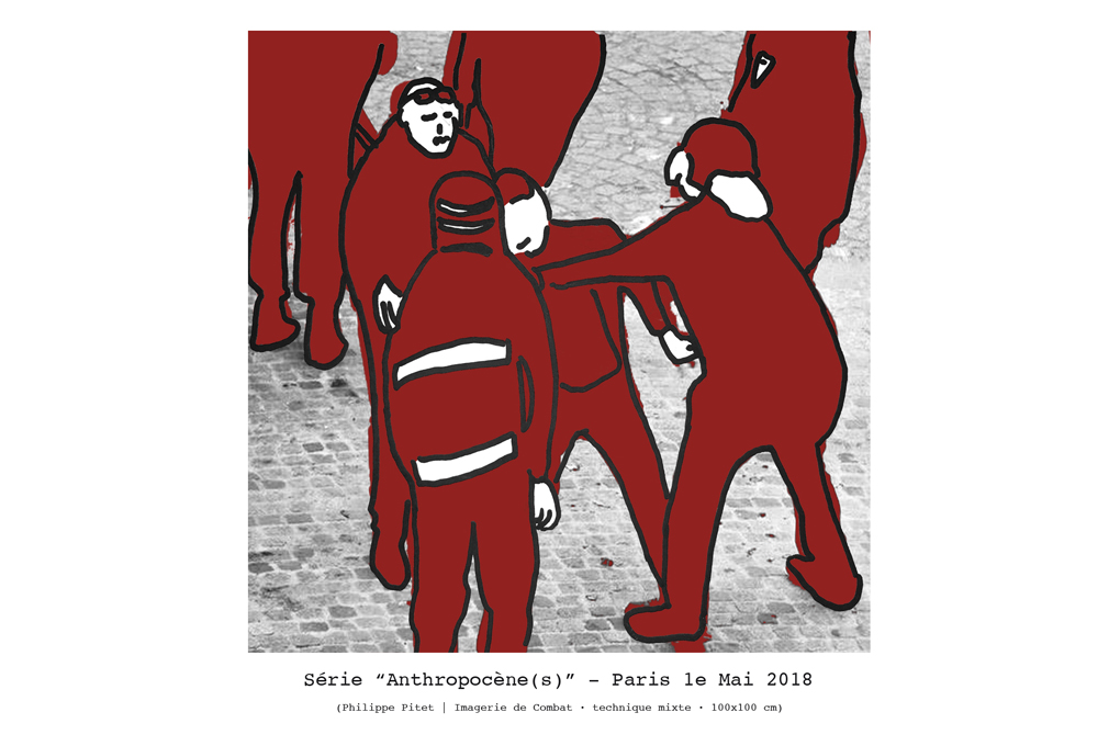Dessin extrait de la série : "Anthropocène (s)" de l'artiste plasticien Philippe Pitet - 2018