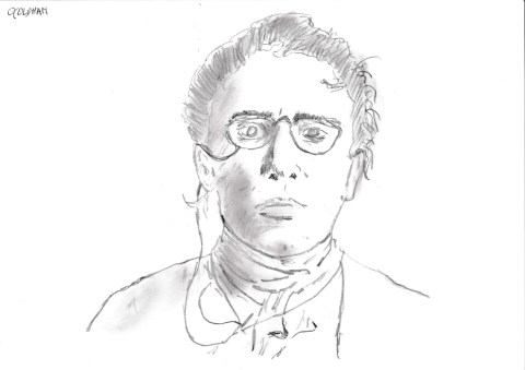 Dessin au crayon d'Emma Goldman de Philippe Pitet - Plasticien