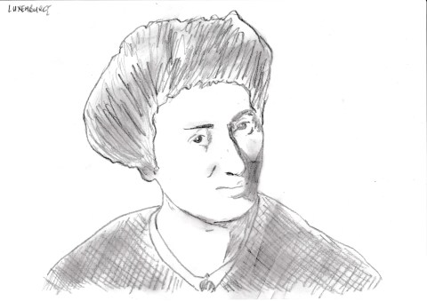 Dessin au crayon de Rosa Luxemburg de Philippe Pitet - Plasticien