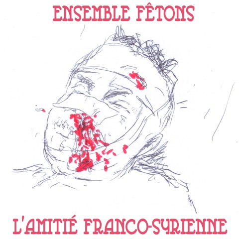 Dessin de Philippe Pitet "Amitié Franco-Syrienne" exécuté dans le cadre d'un travail pour le groupe "Imagerie de combat" - Novembre 2020