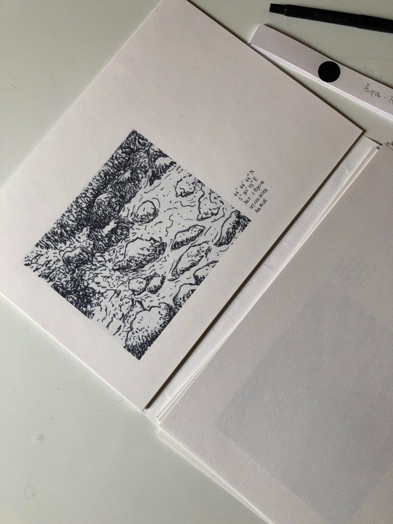 Carnet d'Archiane extrait - Aiga la cartographie sensible de l'eau - Photo de dessin de Philippe Pitet