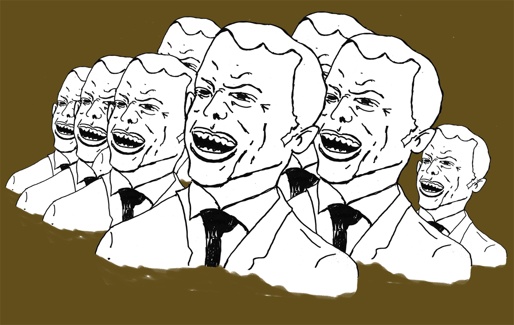 Dessin augmenté (dessin au feutre et travaillé au numérique) par Philippe Pitet pour la rubrique Chronique du lundi