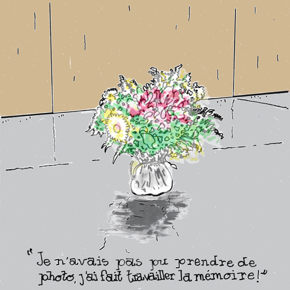 Dessin au calque de Philippe Pitet - Souvenir d'un vendredi d'automne - 2021