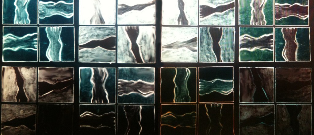 Photo d'une partie de l'installation "Dels pès e de las mans" - Philippe Pitet 1997