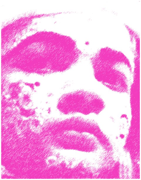 Dessin exécuté par Philippe Pitet plasticien, au stylo bille et retravaillé sur ordinateur pour l'habillage du site Web du groupe de musique One Arm.