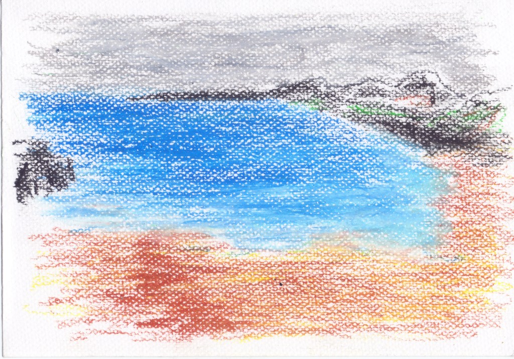 dessin au pastel gras de la série "Lanzarote - À la recherche des Frères Berque" du plasticien Philippe Pitet - Avril-Mai 2026